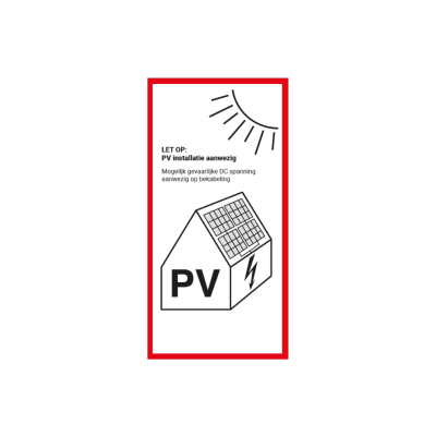 PV sticker meterkast 100 x 50 mm