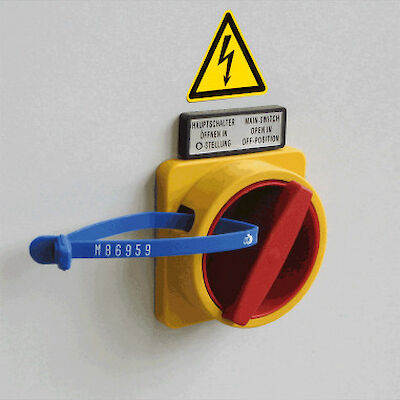 Waarschuwingssticker elektrische spanning, ISO 7010, W012 100 mm